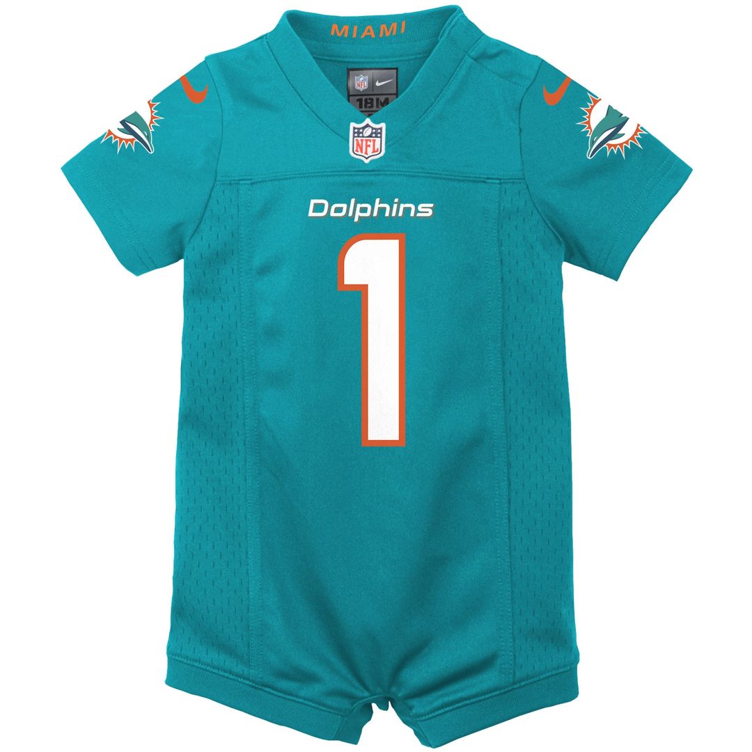 Tua Tagovailoa Miami Dolphins Nike Newborn & Infant Game Romper Jersey - Aqua