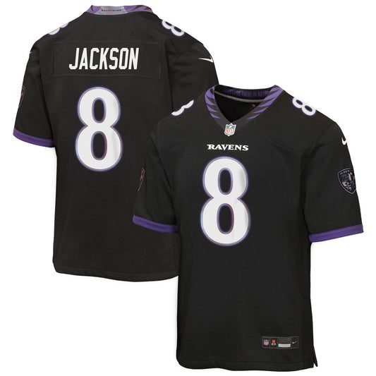 Lamar Jackson Baltimore Ravens Nike Youth Alternate Game Jersey - Black
