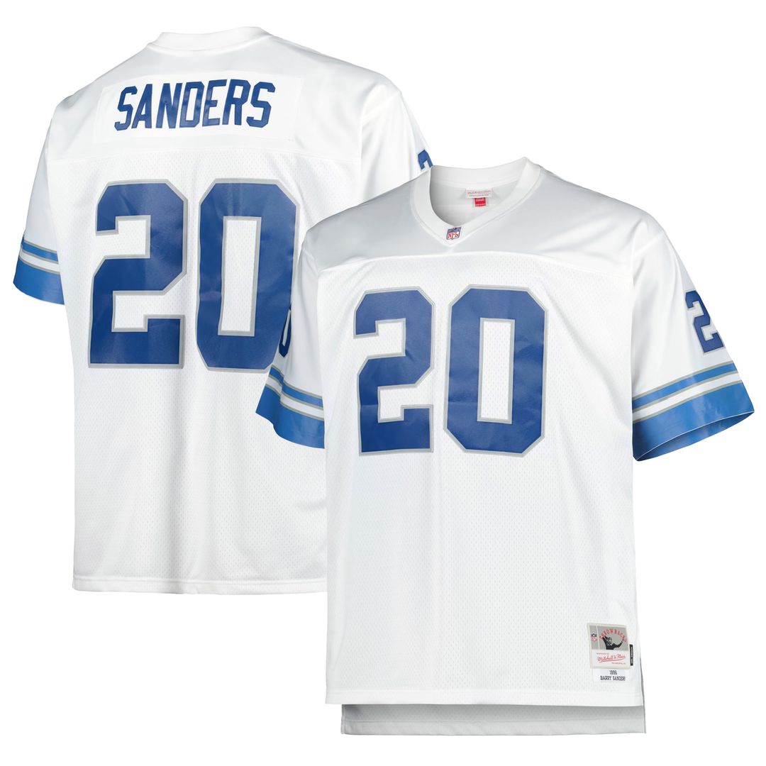 Barry Sanders Detroit Lions Mitchell & Ness Big & Tall 1996 Retired Player Replica Jersey - White