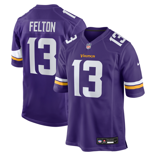 Tai Felton Minnesota Vikings Nike Team Game Jersey -  Purple