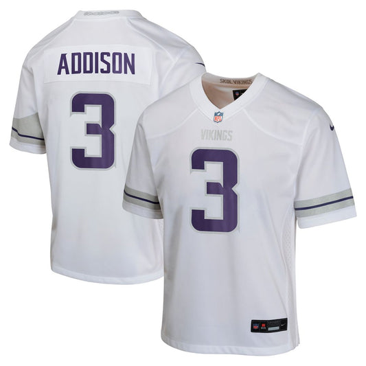 Jordan Addison Minnesota Vikings Nike Youth Game Jersey - White