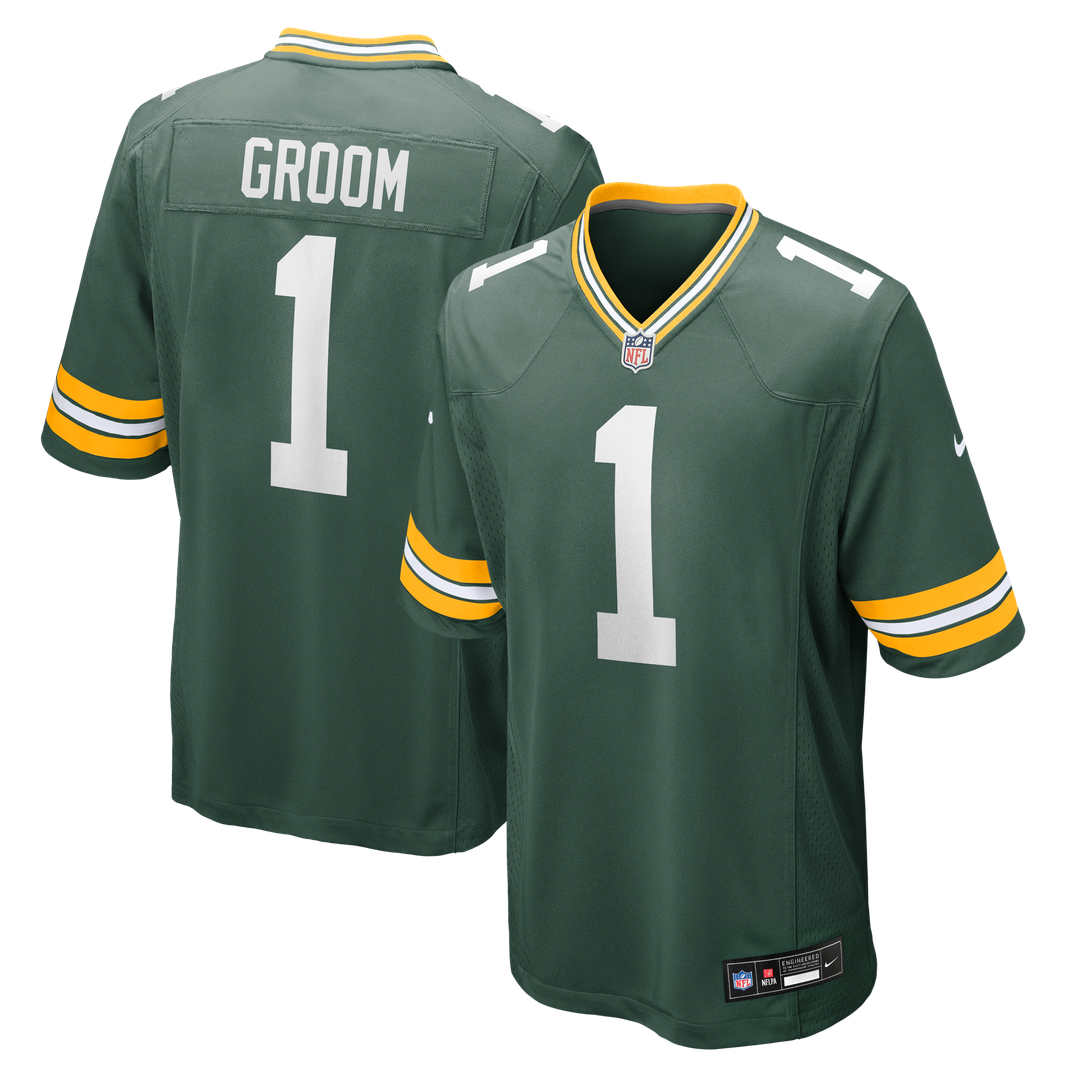 Number 1 Groom Green Bay Packers Nike Game Jersey - Green