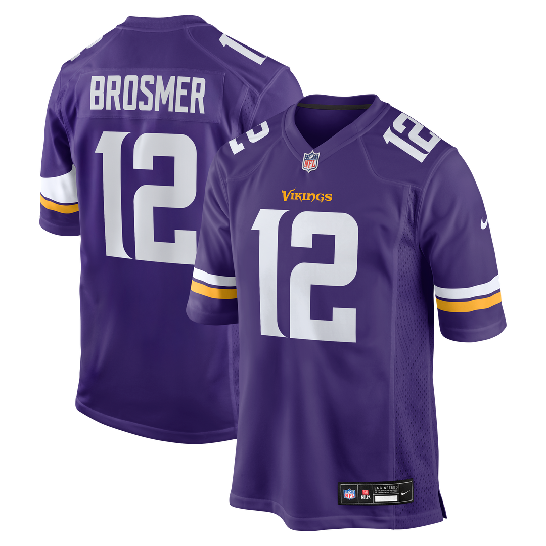 Max Brosmer Minnesota Vikings Nike Team Game Jersey -  Purple