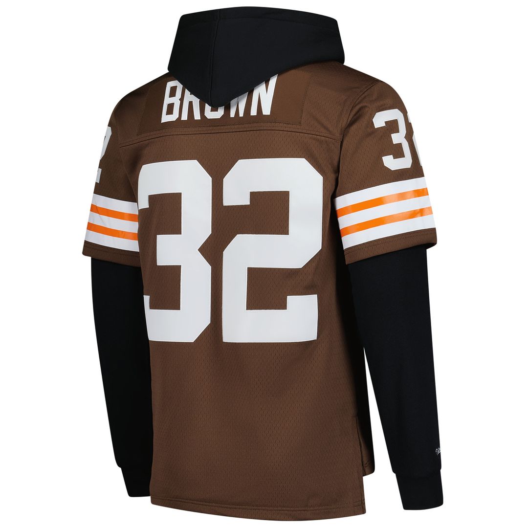 Jim Brown Cleveland Browns Mitchell & Ness Player Name & Number Hoodie Legacy Jersey - Brown