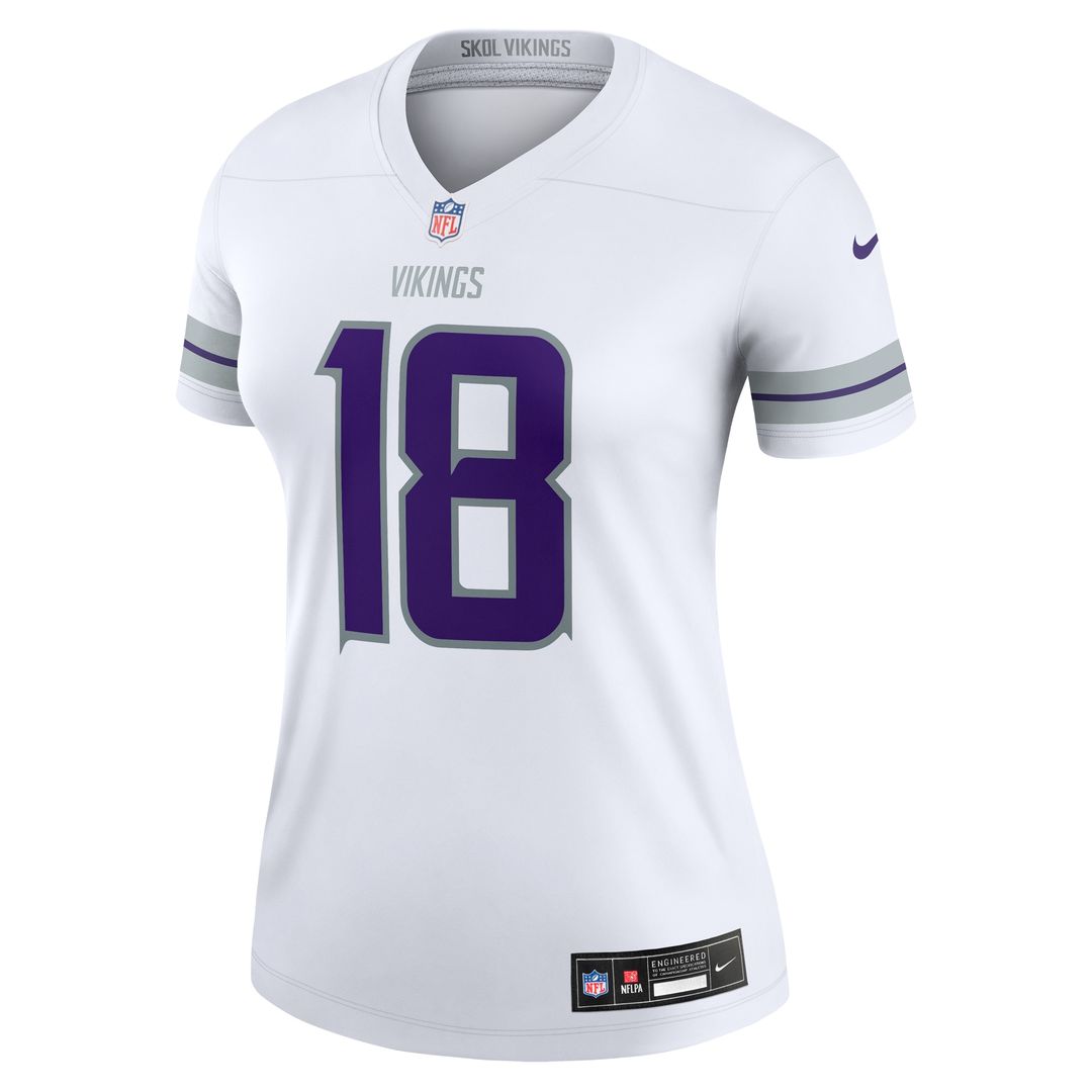 Justin Jefferson Minnesota Vikings Nike Women's Alternate Legend Player Performance Top -  Purple