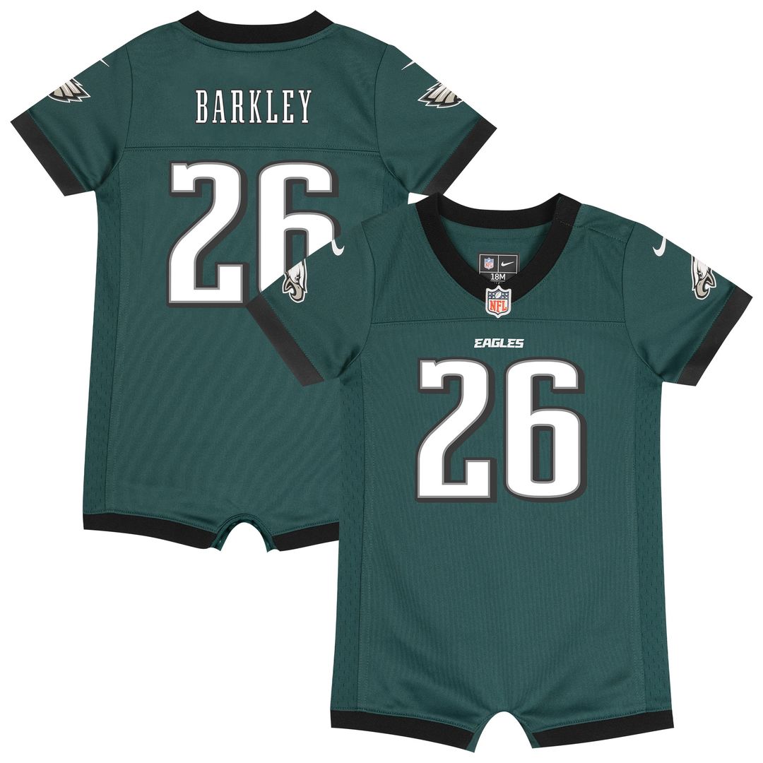 Saquon Barkley Philadelphia Eagles Nike Newborn & Infant Game Romper Jersey - Midnight Green