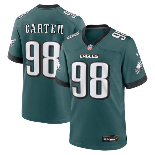 Jalen Carter Philadelphia Eagles Nike Team Game Jersey -  Midnight Green
