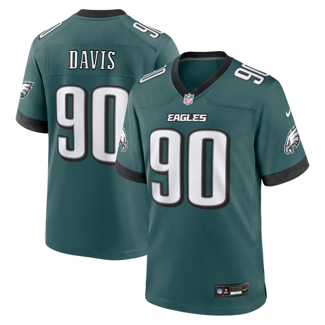 Jordan Davis Philadelphia Eagles Nike Team Game Jersey -  Midnight Green