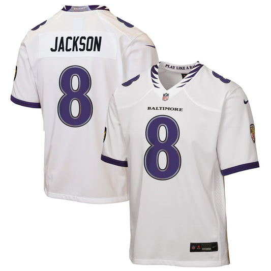 Lamar Jackson Baltimore Ravens Nike Youth Game Jersey - White