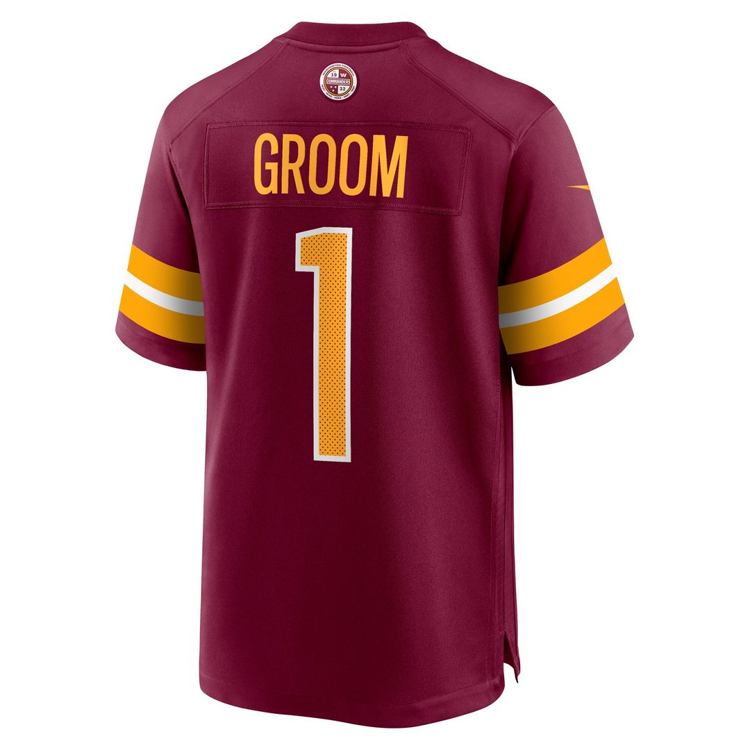 Number 1 Groom Washington Commanders Nike Game Jersey - Burgundy