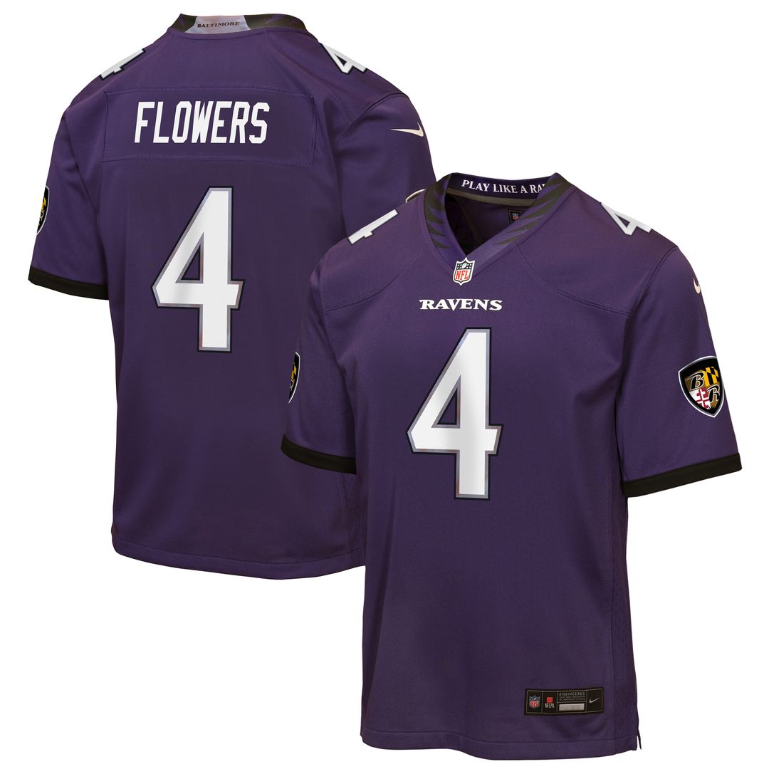 Zay Flowers Baltimore Ravens Nike Youth Alternate Game Jersey - Black