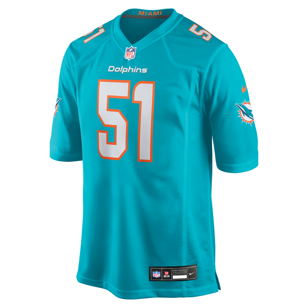 David Long Jr. Miami Dolphins Nike Game Jersey - Aqua