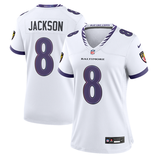 Lamar Jackson Baltimore Ravens Nike Women's Game Jersey - White