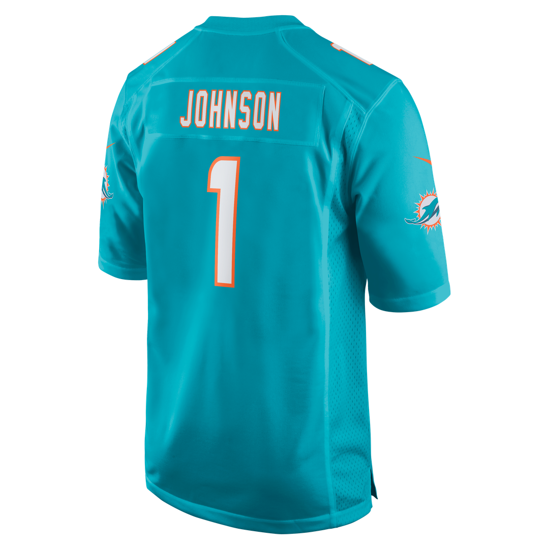 Chris Johnson Miami Dolphins Nike 2026 NFL Draft First Round Pick No. 27 Team Game Jersey - Aqua