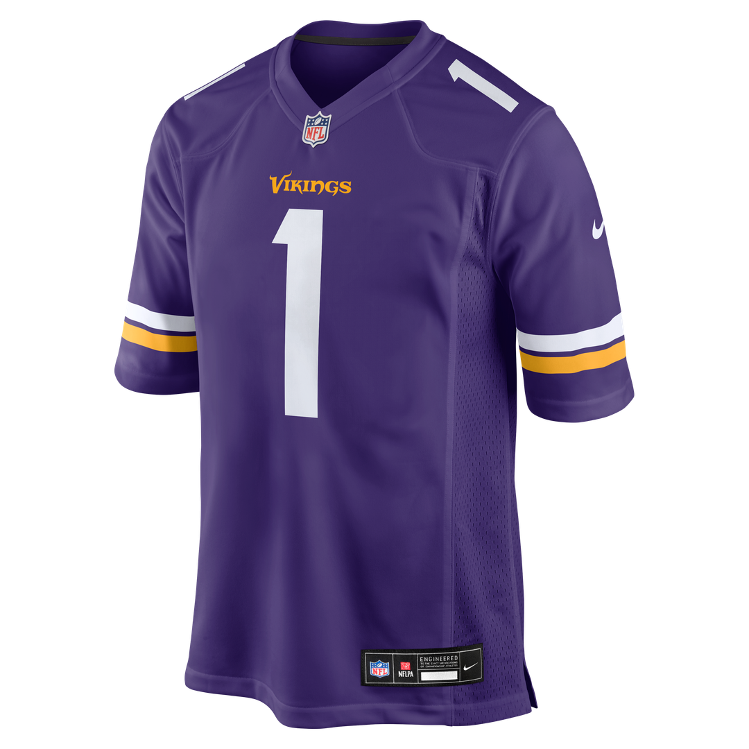 Number 1 Groom Minnesota Vikings Nike Game Jersey - Purple