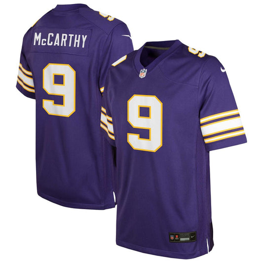 J.J. McCarthy Minnesota Vikings Nike Youth Game Jersey - Purple