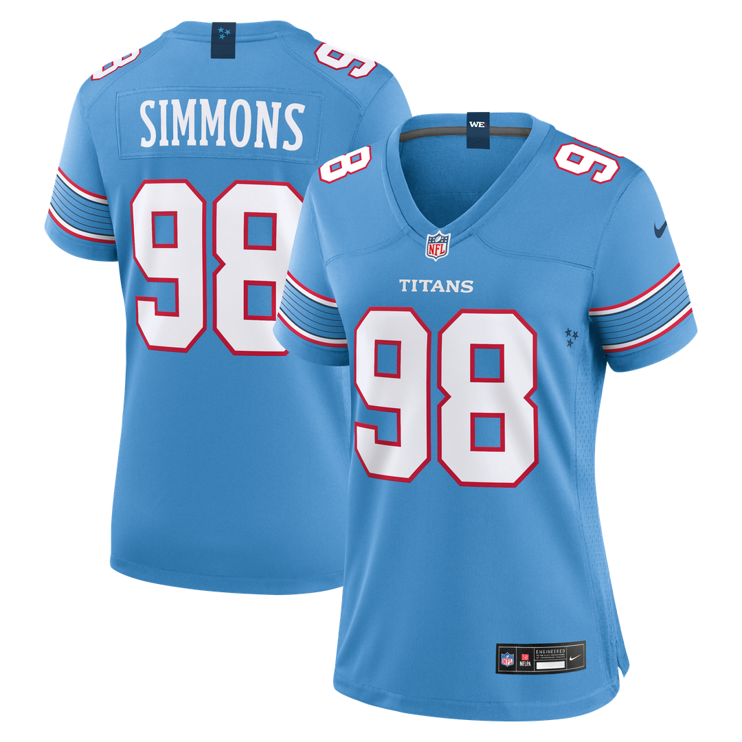 Jeffery Simmons Tennessee Titans Nike Women's Game Jersey - Light Blue