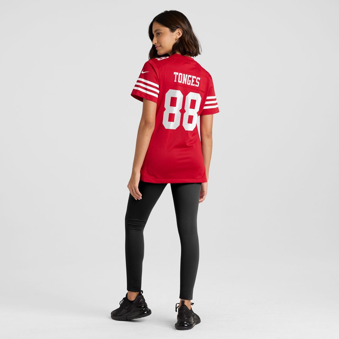 Jake Tonges San Francisco 49ers Nike Women's Team Game Jersey -  Scarlet