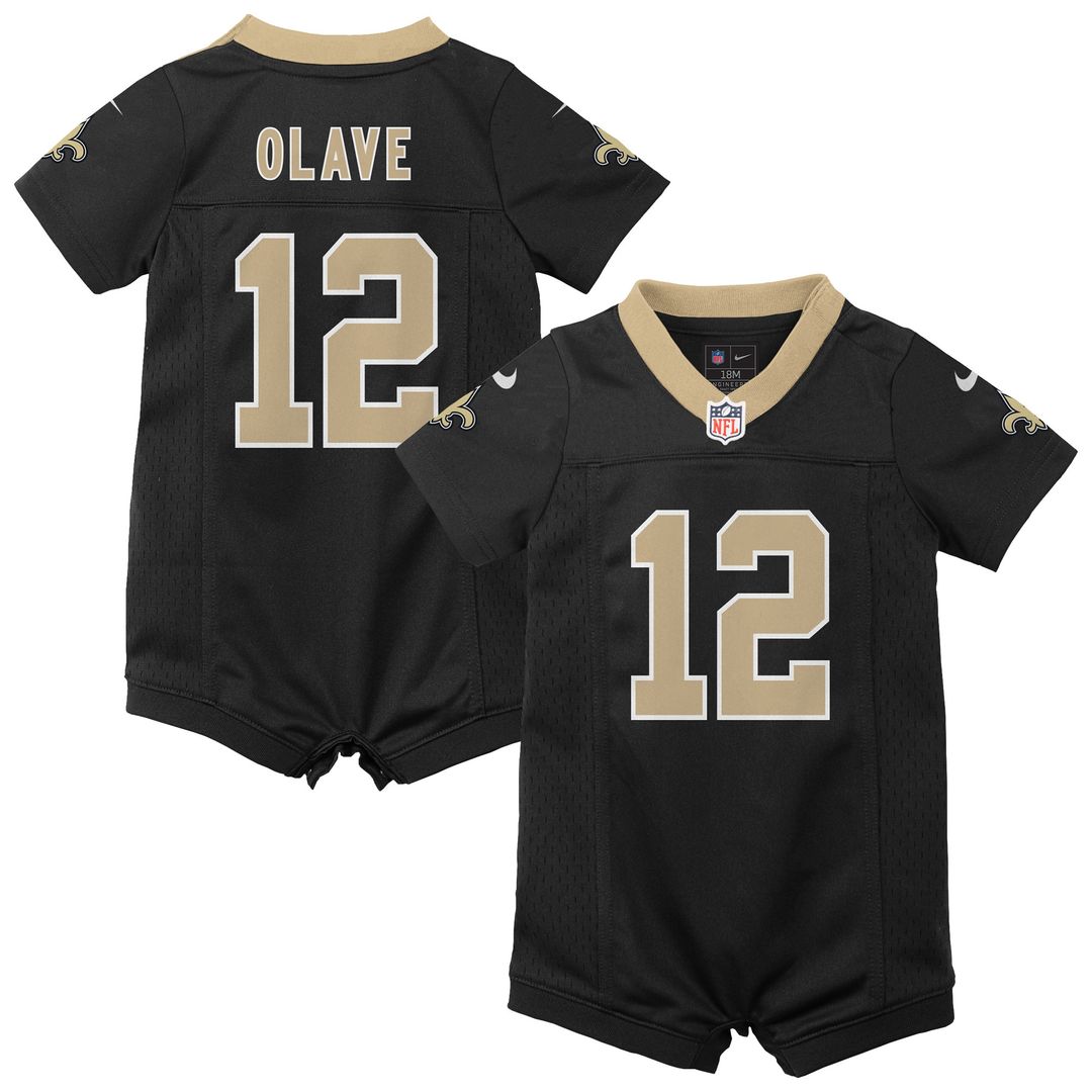 Chris Olave New Orleans Saints Nike Newborn & Infant Game Romper Jersey - Black