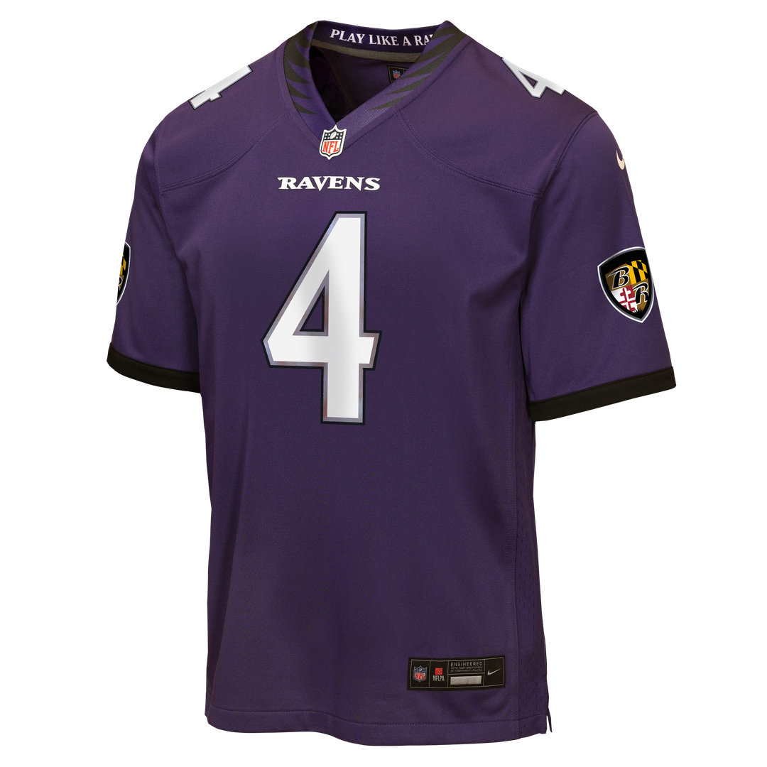 Zay Flowers Baltimore Ravens Nike Youth Game Jersey - Purple