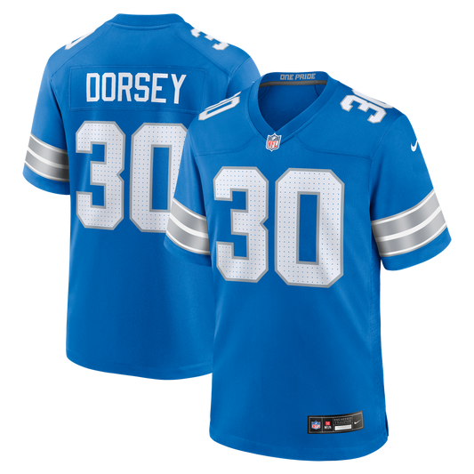 Khalil Dorsey Detroit Lions Nike Team Game Jersey -  Blue