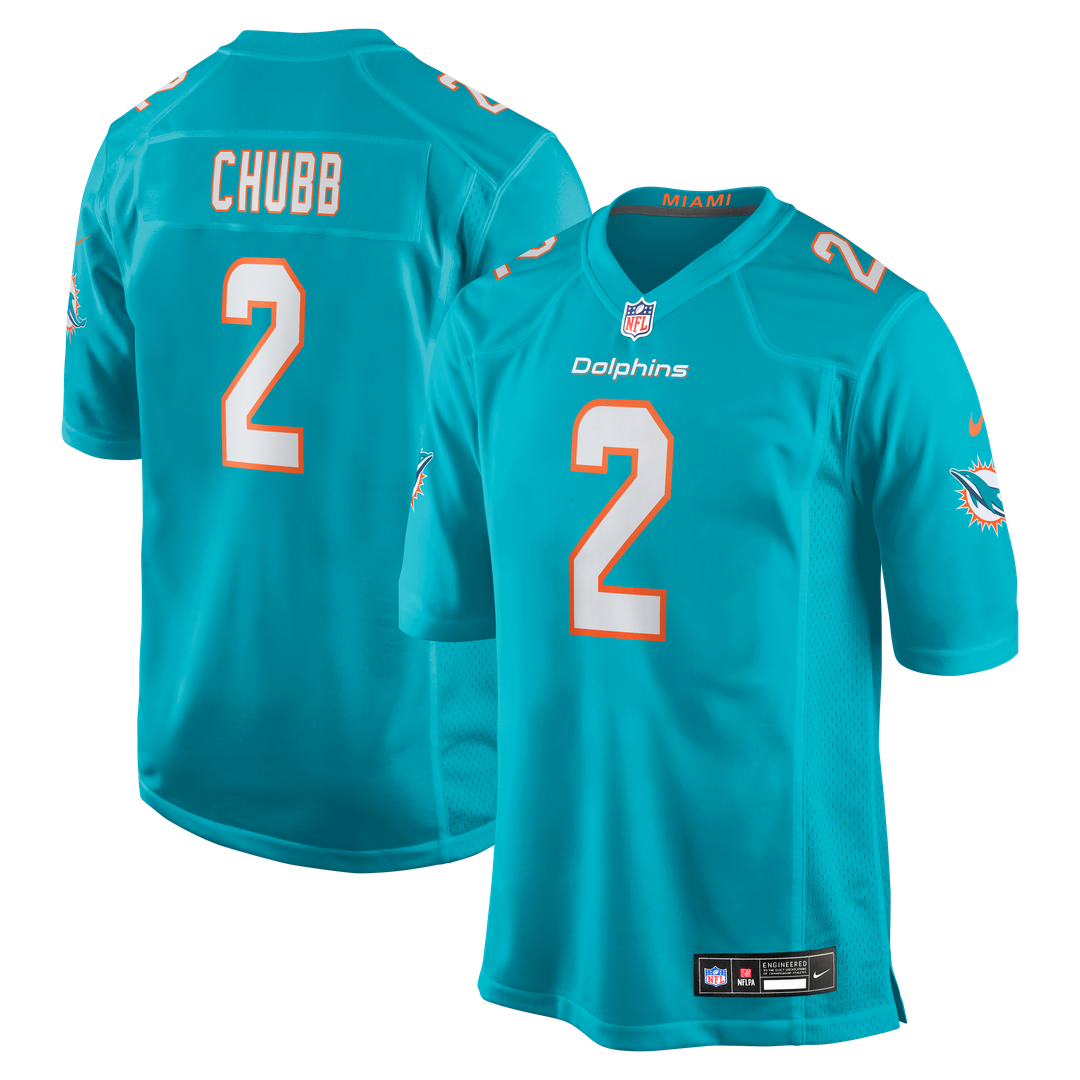 Bradley Chubb Miami Dolphins Nike Game Player Jersey - Aqua