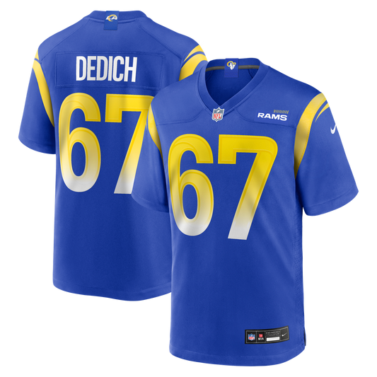 Justin Dedich Los Angeles Rams Nike Game Jersey -  Royal