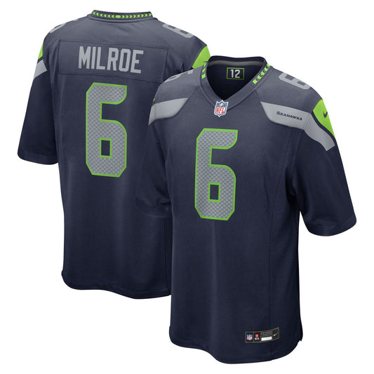 Jalen Milroe Seattle Seahawks Nike 2025 NFL Draft Game Jersey - College Navy