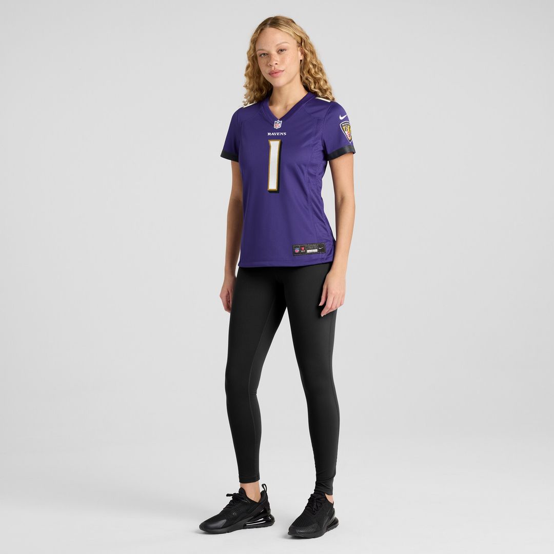 Number 1 Bride Baltimore Ravens Nike Women's Game Jersey - Purple