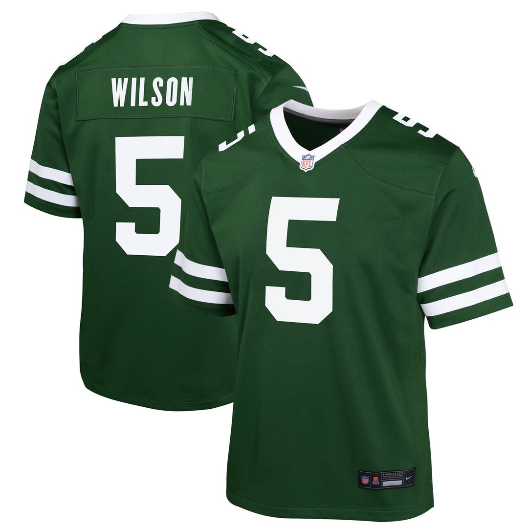 Garrett Wilson New York Jets Nike Youth Game Jersey - Black