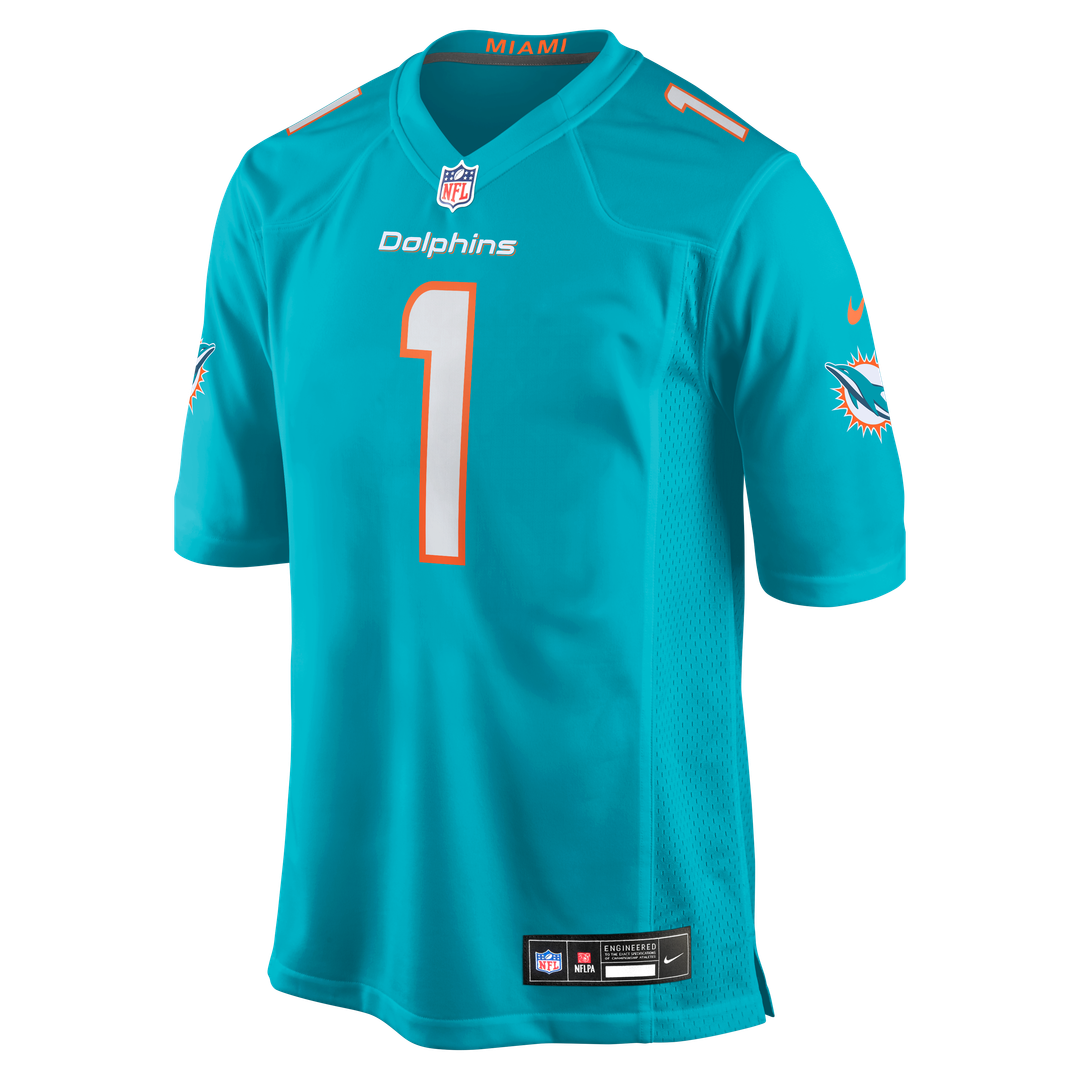 Number 1 Groom Miami Dolphins Nike Game Jersey - Aqua