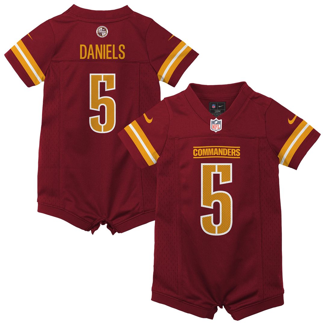 Jayden Daniels Washington Commanders Nike Newborn & Infant Game Romper Jersey - Burgundy