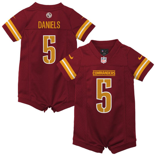 Jayden Daniels Washington Commanders Nike Newborn & Infant Game Romper Jersey - Burgundy