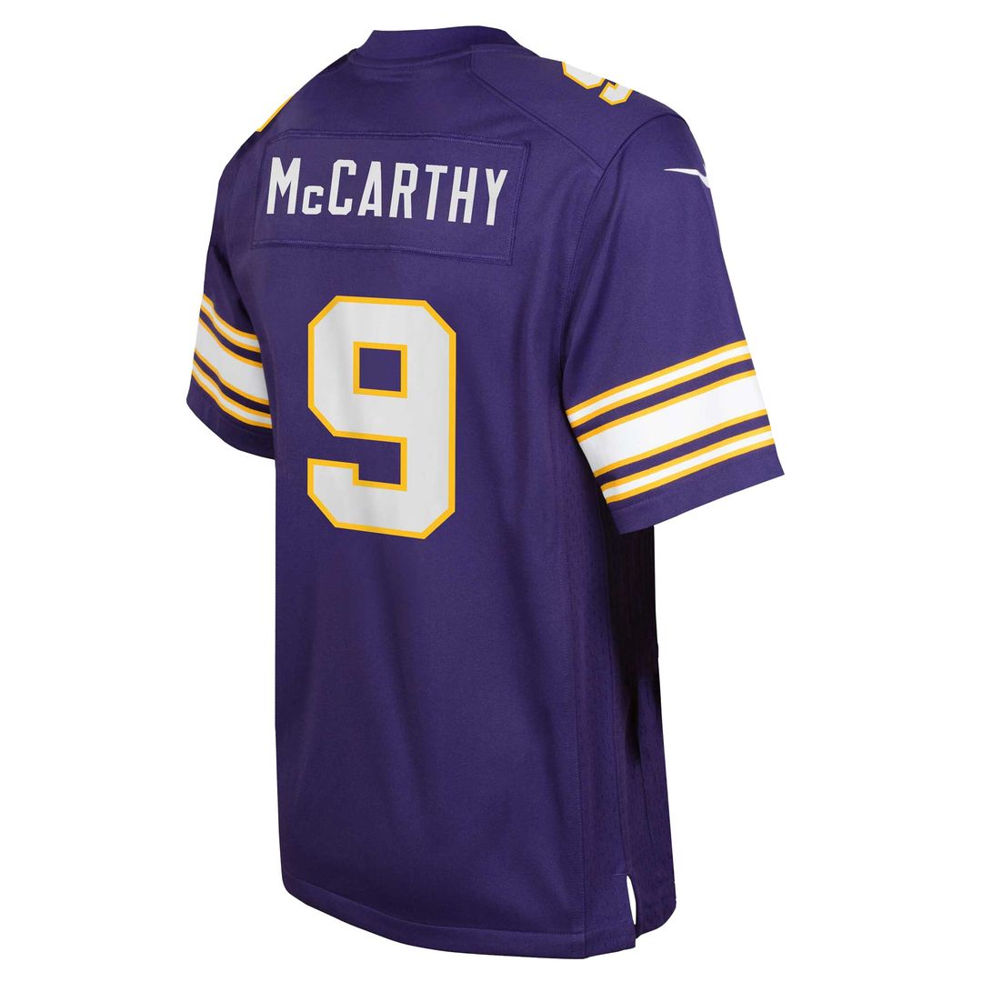 J.J. McCarthy Minnesota Vikings Nike Youth Game Jersey - Purple