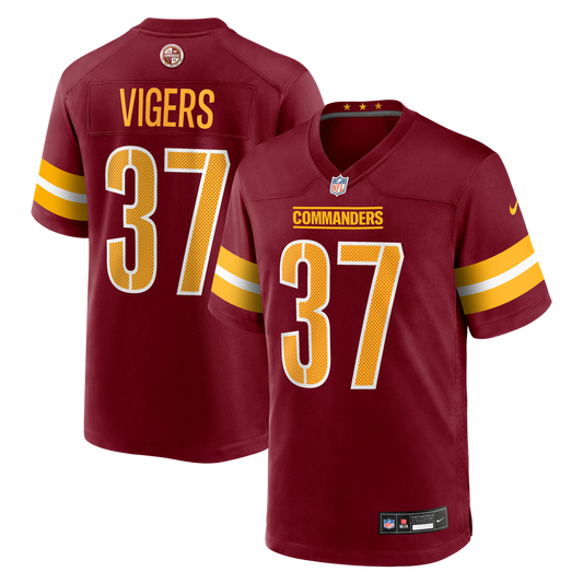 Car'lin Vigers Washington Commanders Nike Team Game Jersey -  Burgundy