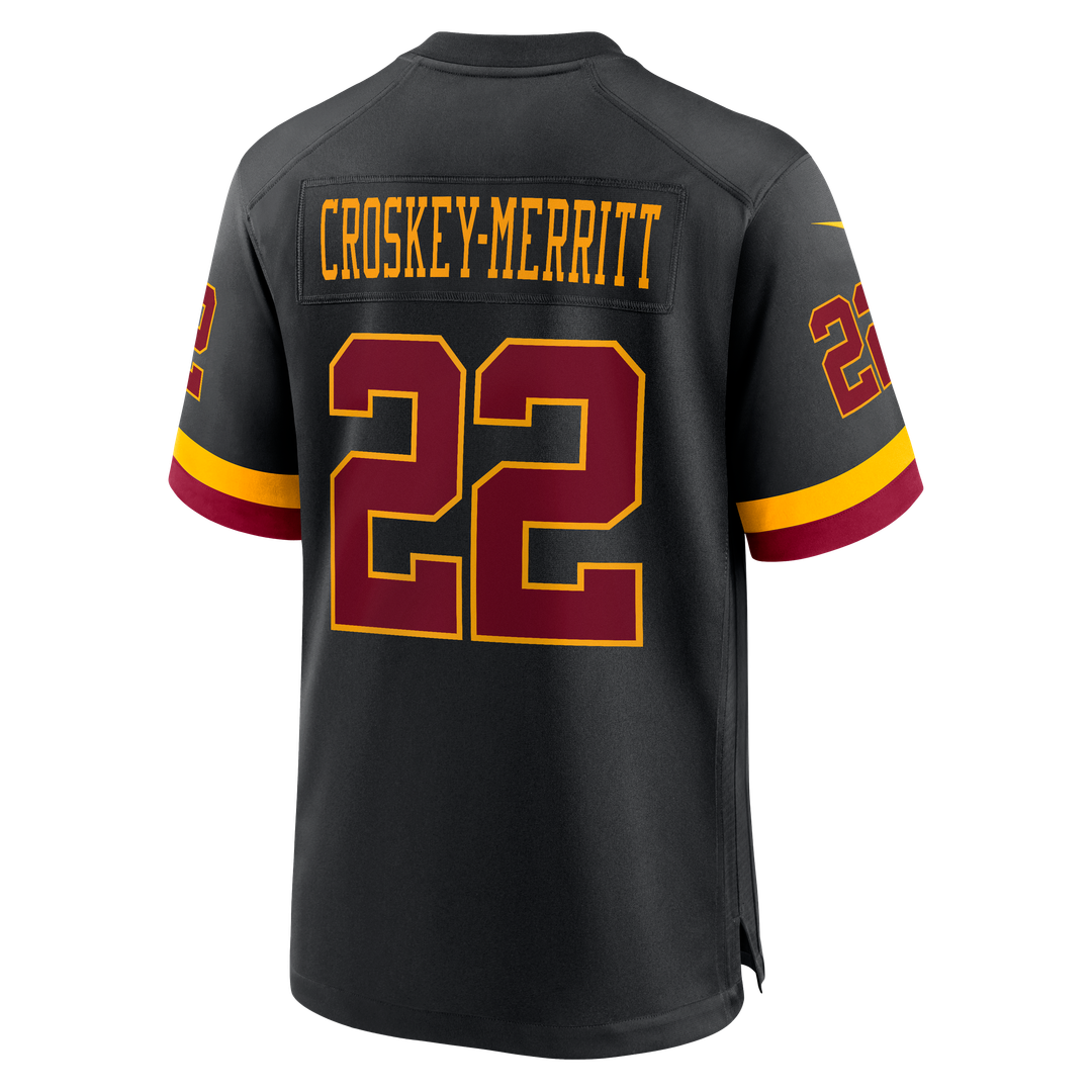 Jacory Croskey-Merritt Washington Commanders Nike Hail Raiser Alternate Game Jersey - Black