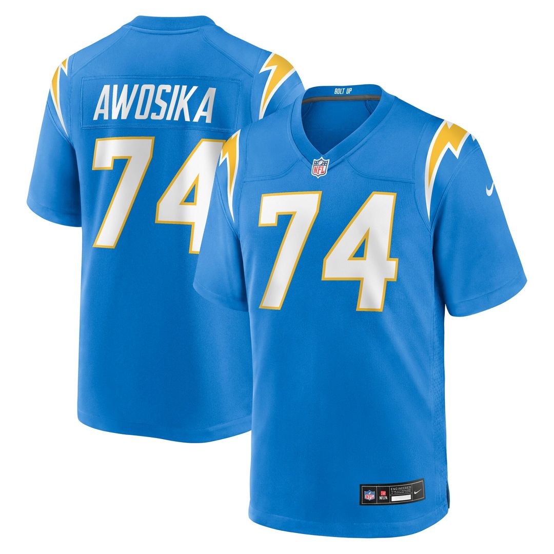 Kayode Awosika Los Angeles Chargers Nike Team Game Jersey -  Powder Blue