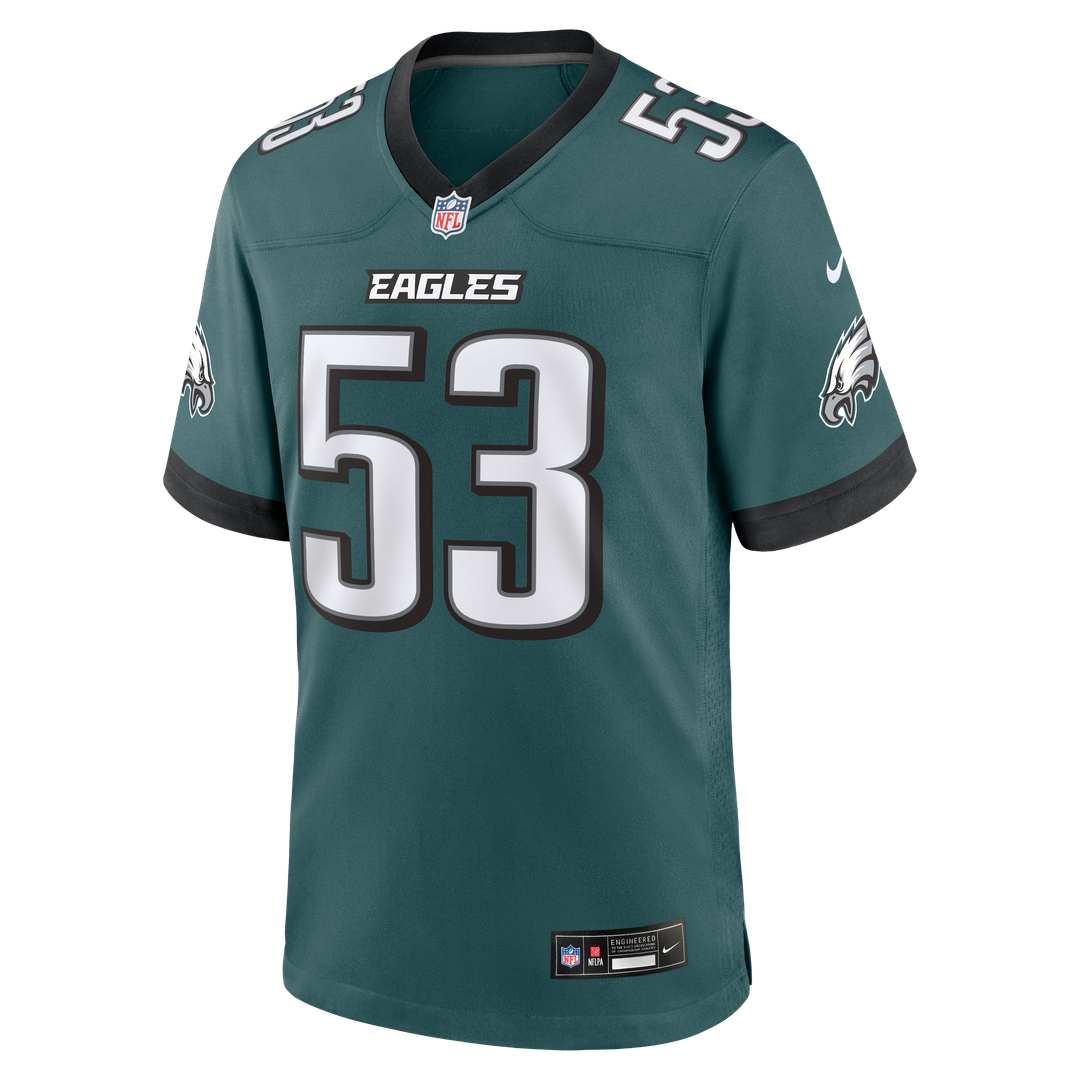 Zack Baun Philadelphia Eagles Nike Team Game Jersey -  Midnight Green