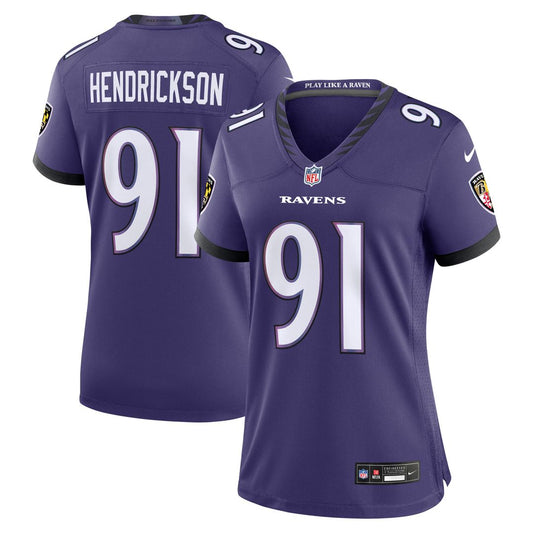 Trey Hendrickson Baltimore Ravens Nike Women's Team Game Jersey - Purple
