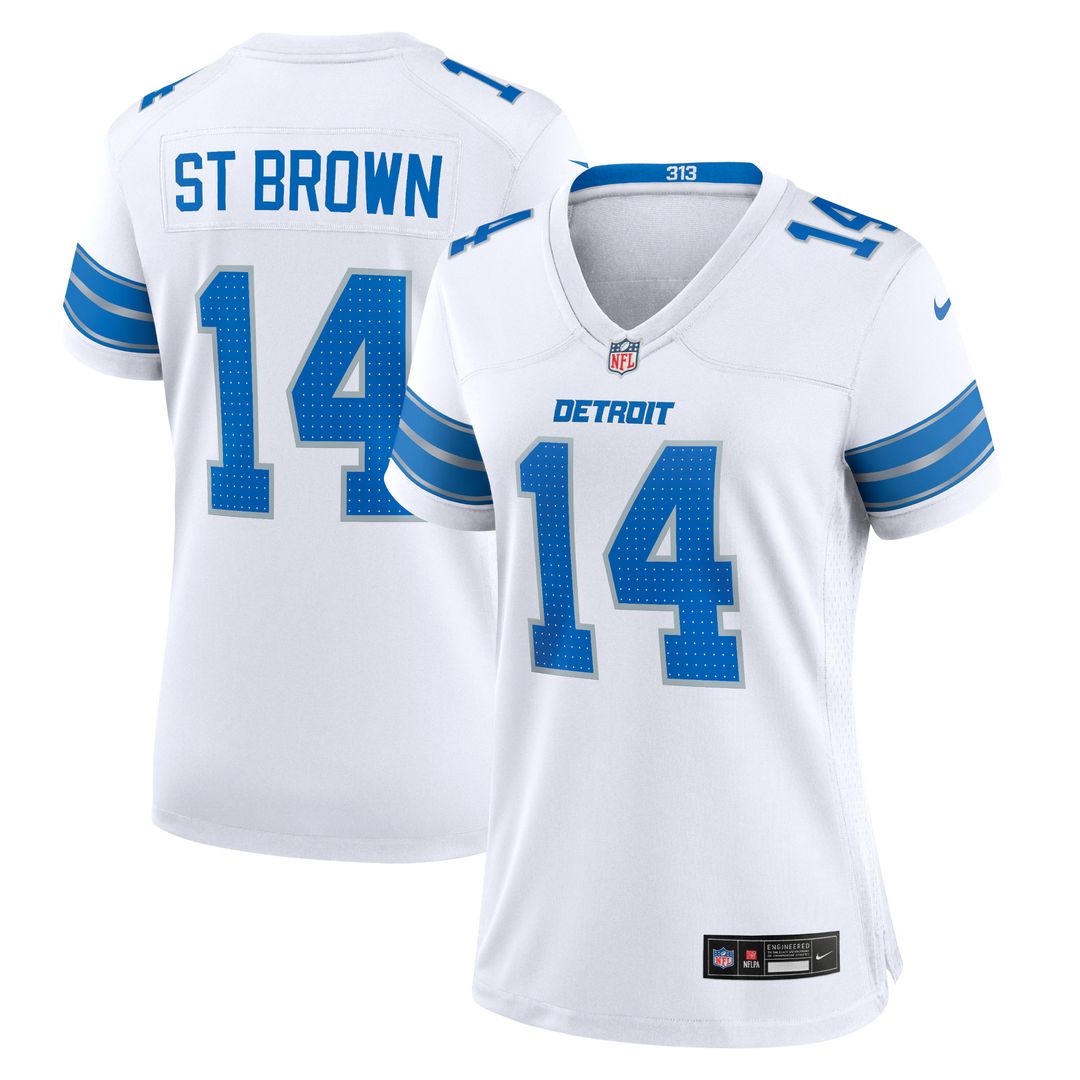 Amon-Ra St. Brown Detroit Lions Nike Women's Team Game Jersey - Blue