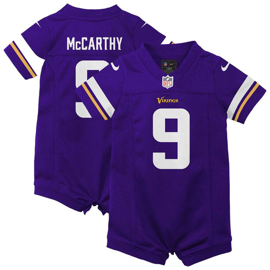 J.J. McCarthy Minnesota Vikings Nike Newborn & Infant Romper Game Jersey - Purple