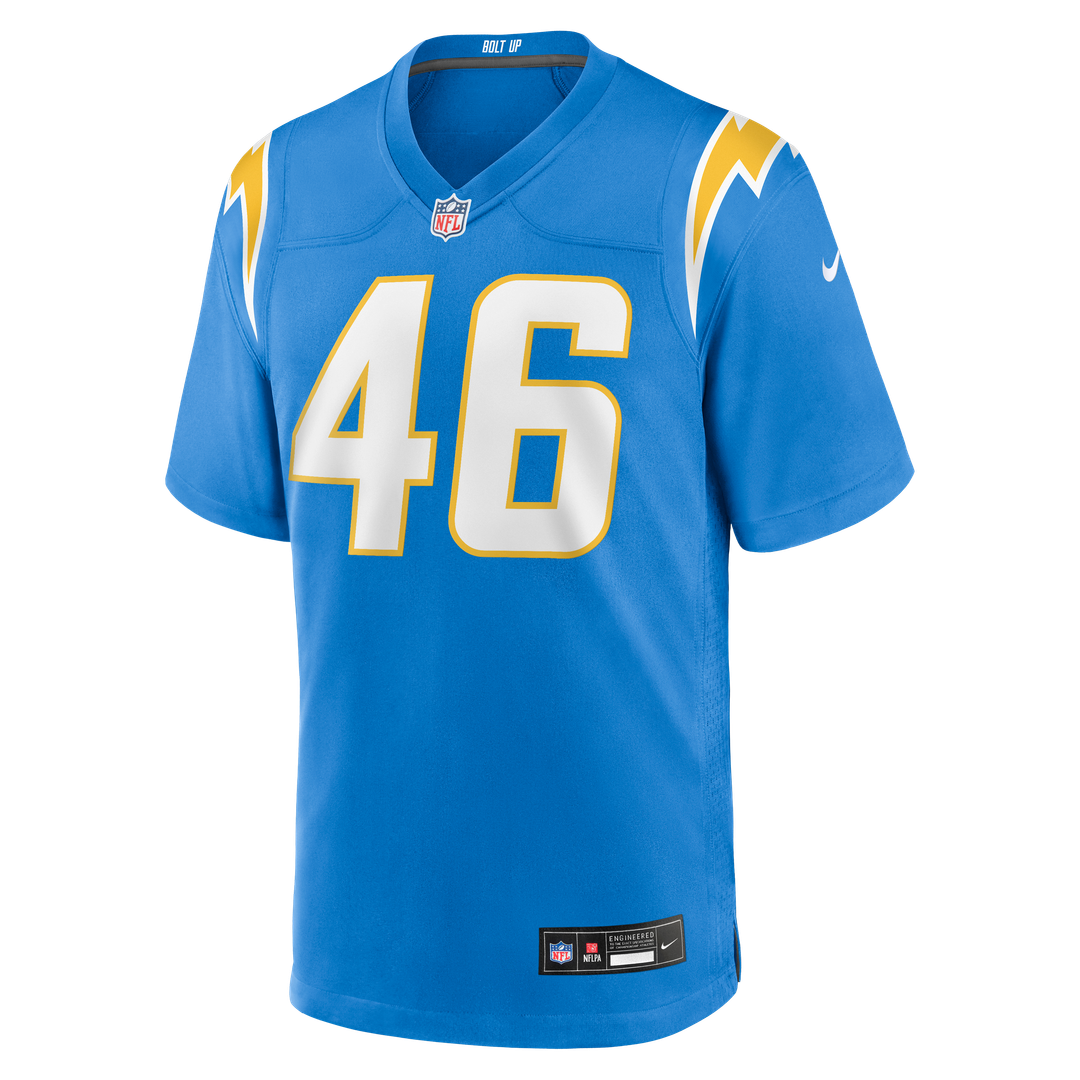 Nikko Reed Los Angeles Chargers Nike Team Game Jersey -  Powder Blue