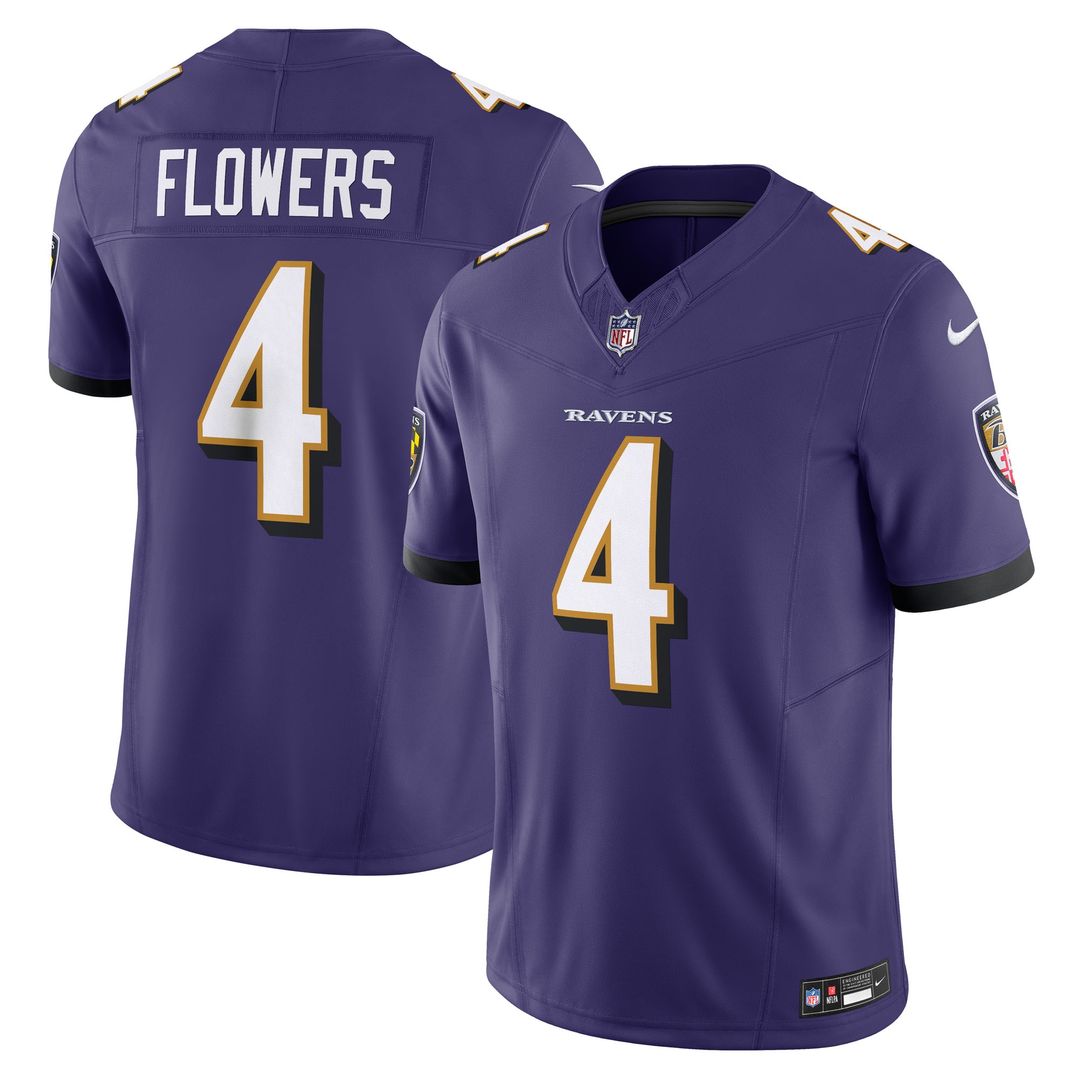 Zay Flowers Baltimore Ravens Nike Vapor F.U.S.E. Limited Jersey - Purple