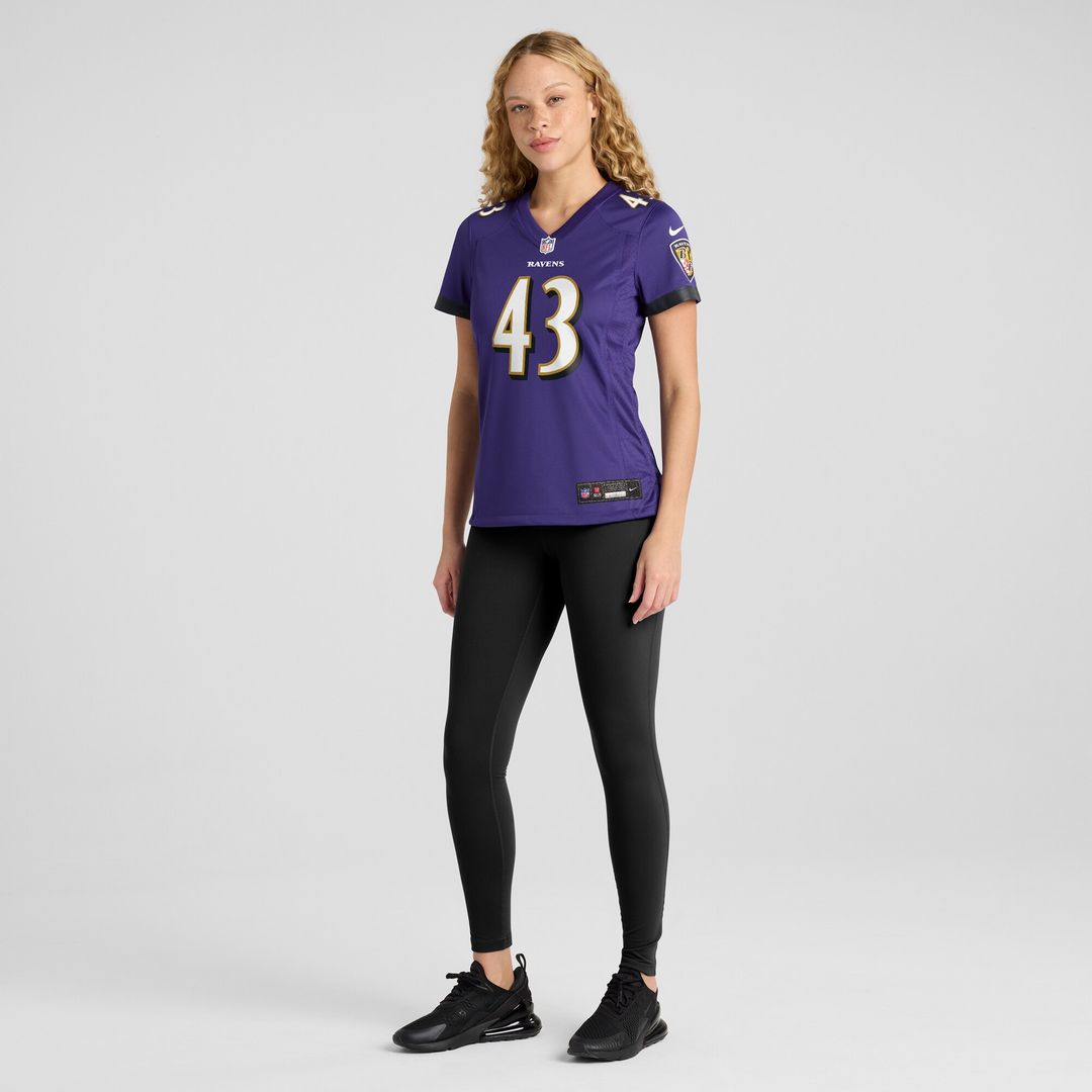 Justice Hill Baltimore Ravens Nike Women's Game Jersey - Purple