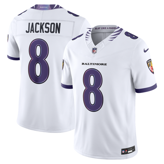 Lamar Jackson Baltimore Ravens Nike Vapor F.U.S.E. Stitched Limited Jersey - White