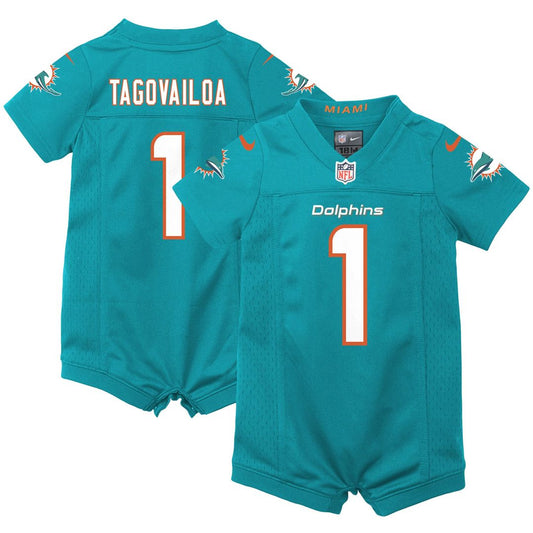 Tua Tagovailoa Miami Dolphins Nike Newborn & Infant Game Romper Jersey - Aqua