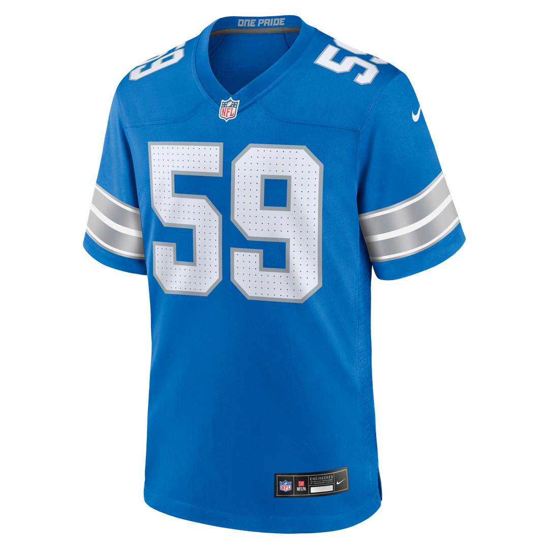 Giovanni Manu Detroit Lions Nike Team Game Jersey -  Blue