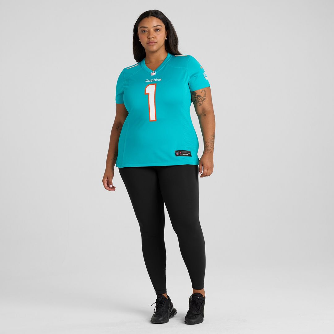 Number 1 Bride Miami Dolphins Nike Women's Game Jersey - Aqua