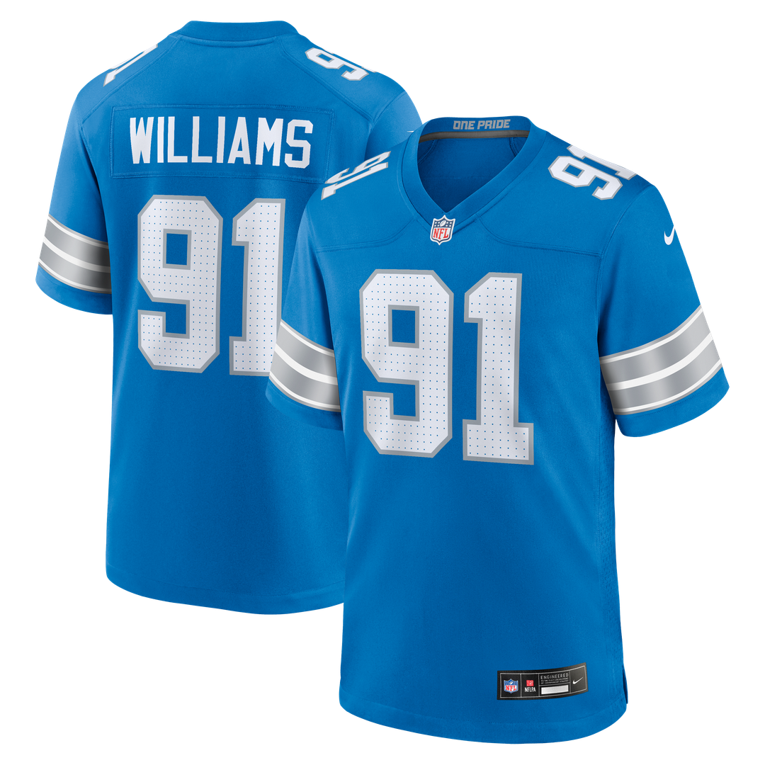 Tyleik Williams Detroit Lions Nike Team Game Jersey -  Blue