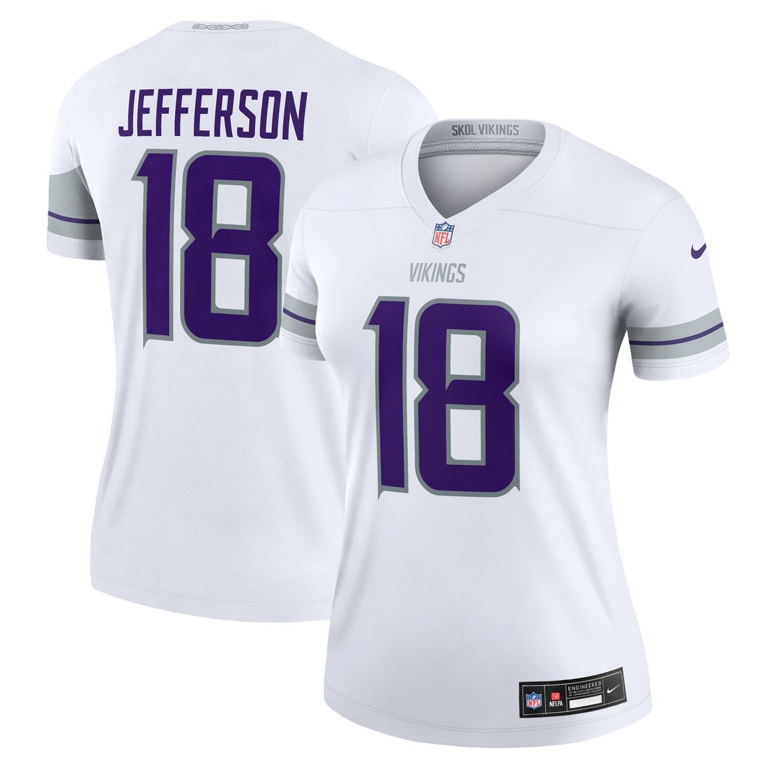 Justin Jefferson Minnesota Vikings Nike Women's Alternate Legend Player Performance Top -  Purple